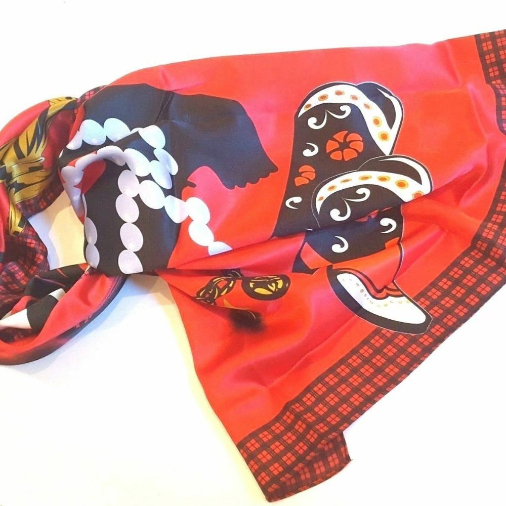 Macy's Scarf Pearl Miriam 72X28 Red Satin Lipstick